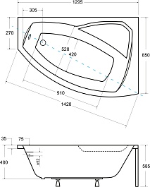 Besco Акриловая ванна Rima 130x85 P – фотография-4
